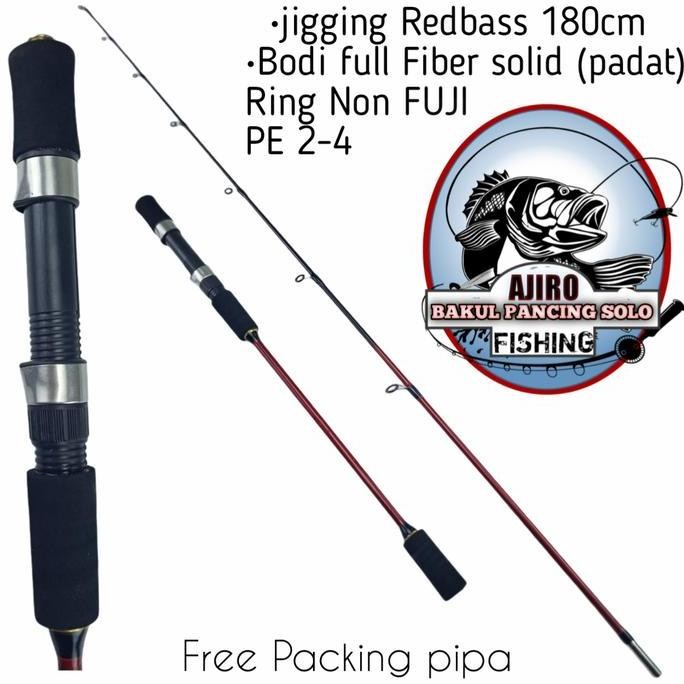 Joran Ajiro Jigging Redbass 180cm kuat angkat ikan lele 12kg (COD)