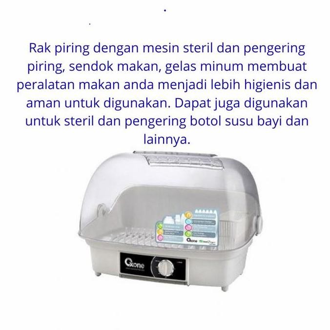 Terbaru Rak Piring Oxone Ox968 Eco Dish Dryer 180 Watt Steril Dan Pengering