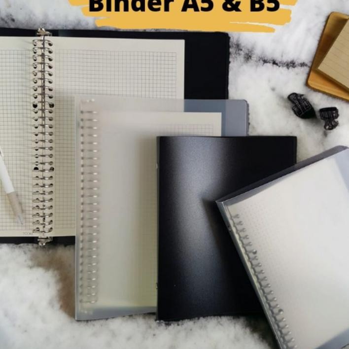 

Binder Note Buku Binder Transparan A5B5 Dottedgrid Blank