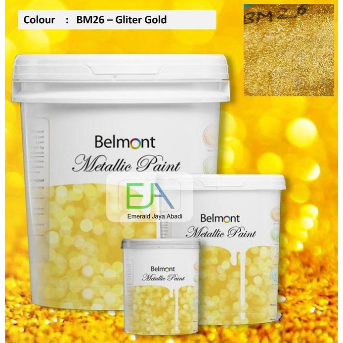 Cat Waterbase Belmont Metallic Paint (Isi 300 Cc) Gliter Gold Bm26
