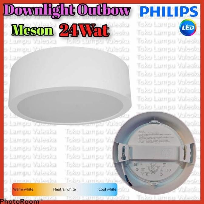 BEBAS ONGKIR - Downlight Meson Outbow Philips 24Watt 6500k/3000k - Putih