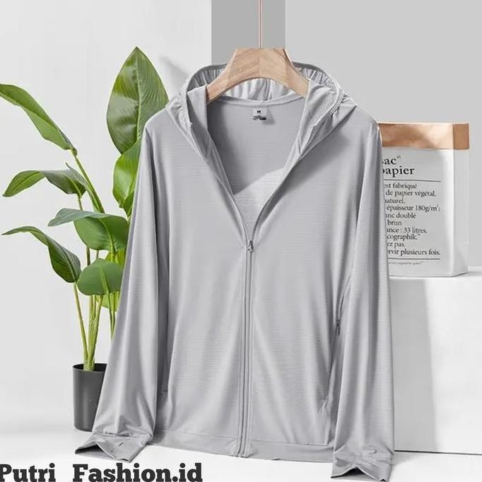 Jaket Wanita Olahraga Mesh Hoodie Outdoor Sun Protection Anti UV UPF50+ 100% Original Jaket Jogging 