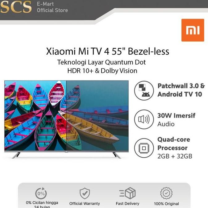 Xiaomi Mi TV 4 55" Bezel-less 4K UHD HDR Android TV 55 inch
