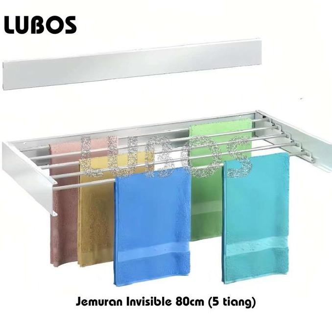 LUBOS Jemuran Baju Invisible Dinding Gantung Lipat Pipih Tarik Apartemen Apartment Space Saving Dryi