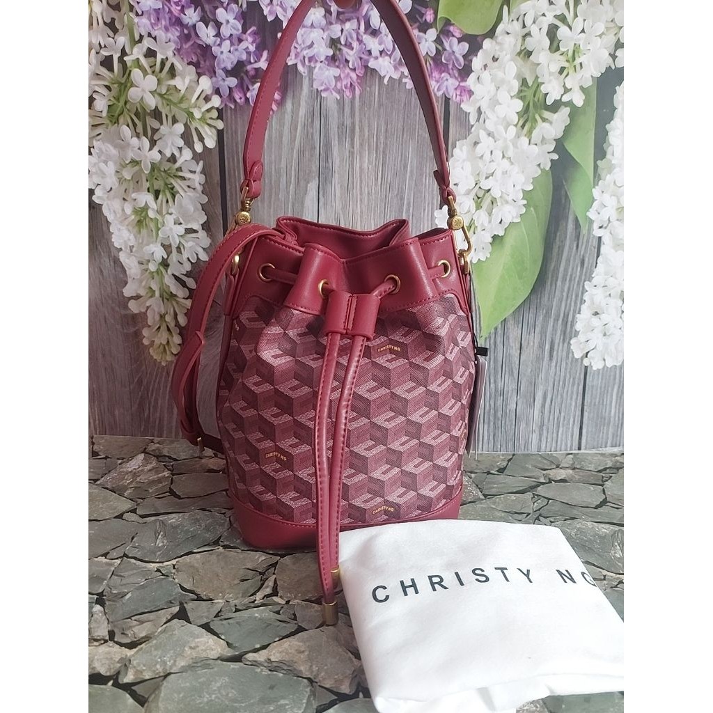 Tas Serut Burgundy Christy Ng