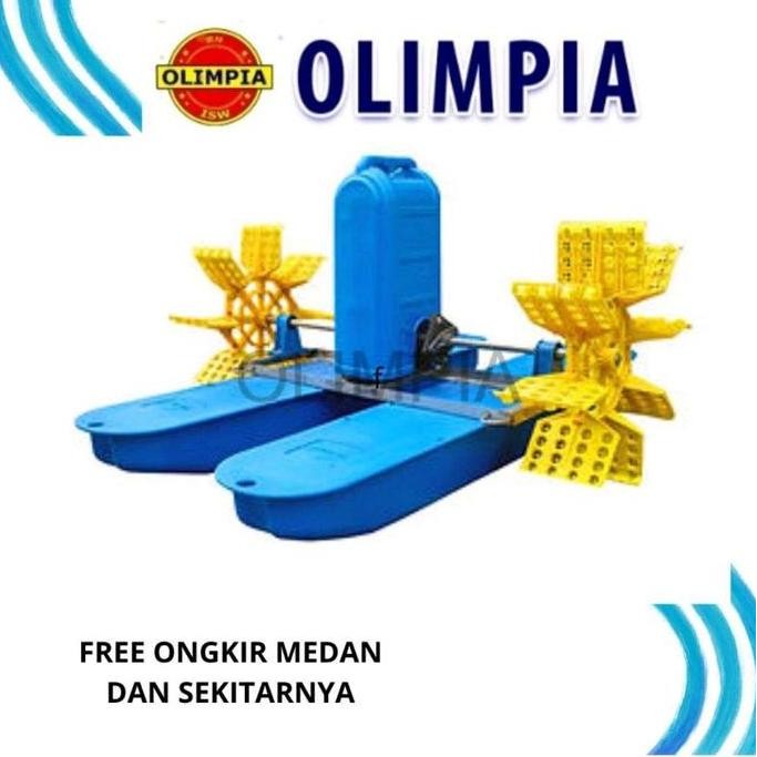 BEBAS KIRIM| KINCIR AIR TAMBAK OLIMPIA - 1 HP 1 PHASE 750 WATT GEARBOX NYLON ORIGINAL DAN TERPERCAYA