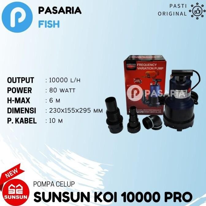 NEW SUNSUN KOI10000/KOI 10000 LITER/JAM POMPA CELUP PRO TAMBAK/KOLAM ORIGINAL DAN TERPERCAYA