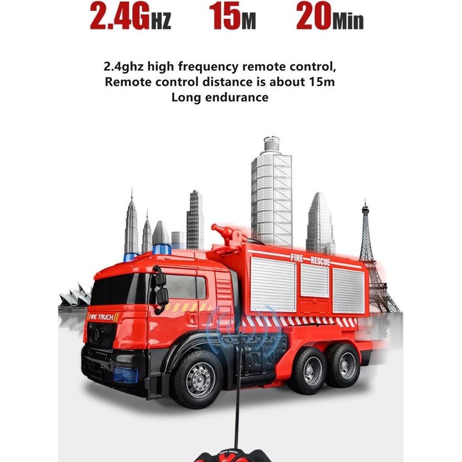 Mainan Remote Control Mobil Pemadam Kebakaran Dan Truk Pengeruk Tanah Yang Bisa Berubah Menjadi Robo