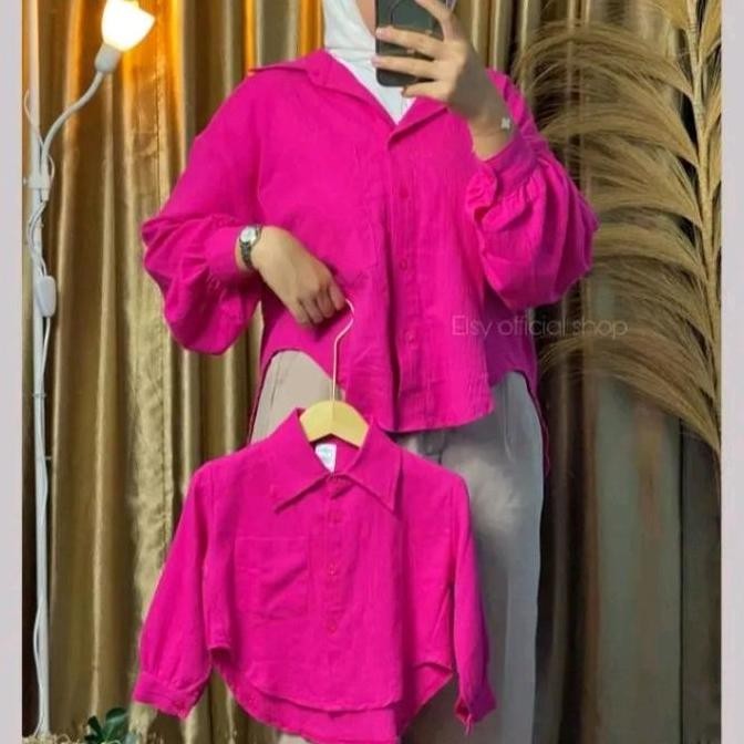 Baju Couple Ibu Dan Anak Perempuan / Baju Couple Mom Dan Kids / Kemeja Oversize Couple Ibu Dan Anak 