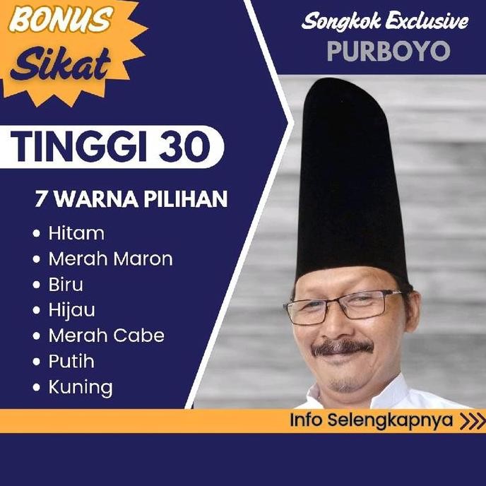 Peci Tinggi 30 cm - Beludru Halus dan Tebal Berkualitas Premium Model AC -  Kopiah Polos Muslim Pria