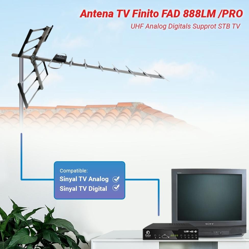[Bundle] Finito Stb Set Top Box Finito Digital Tv Tabung Sni + Antena Fad-888 Digital Outdoor Terbar