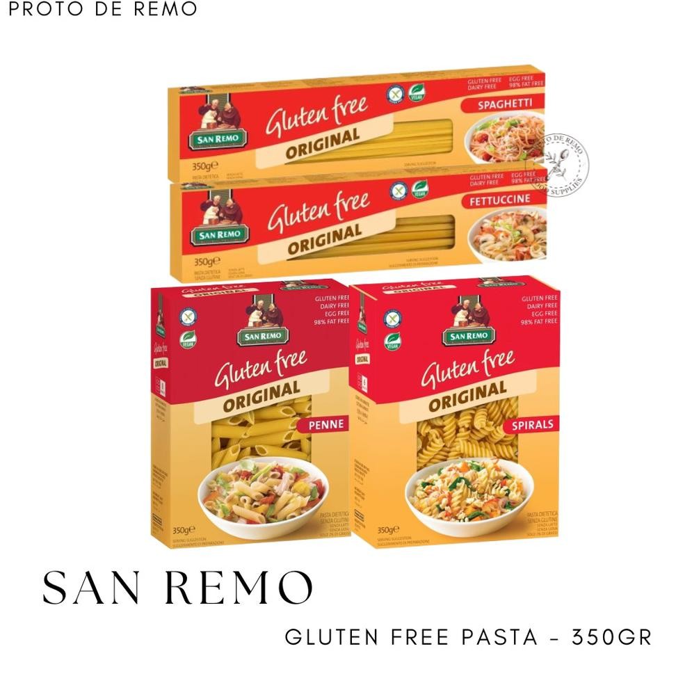 

San Remo Gluten Free Pasta Spaghetti | Fettuccine | Spirals | Penne - 350Gr