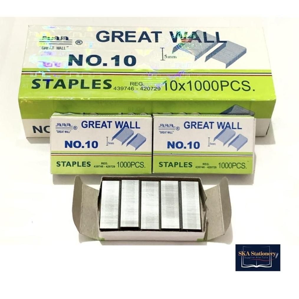 

New Arrival Refill/Isi Staples Greatwall No 10 Ori (Pak) New Arrival