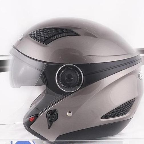 TERBARU - Helm Zeus ZS-610 Dark Silver Half Face!!! NEW
