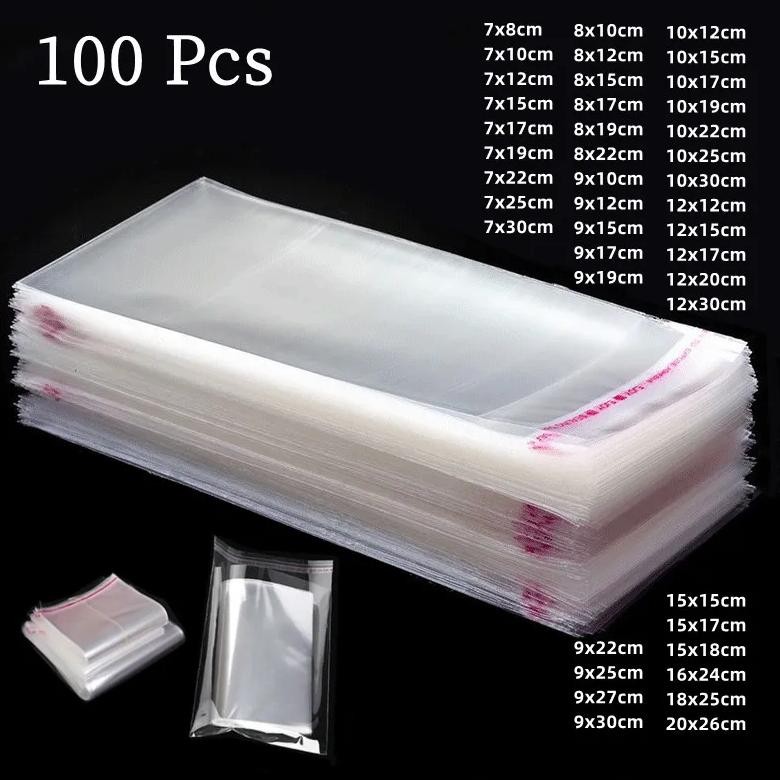 

Self Adhesive Sealing Transparent Plastic Bag, Used For Packaging Jewelry, Candy, Biscuits, Gifts, 100 Pieces.