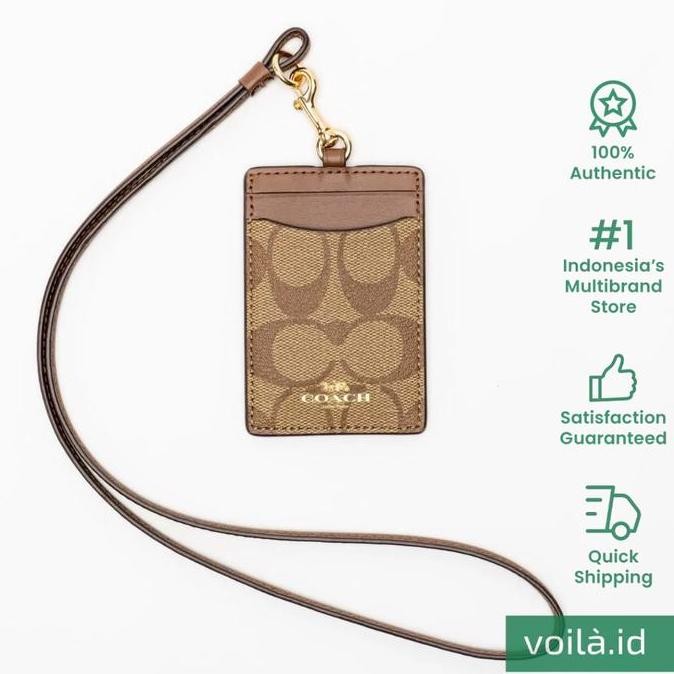 

TERMURAH - Voilaid Coach Lanyard Signature Brown Khaki Saddle - 63274 IME74