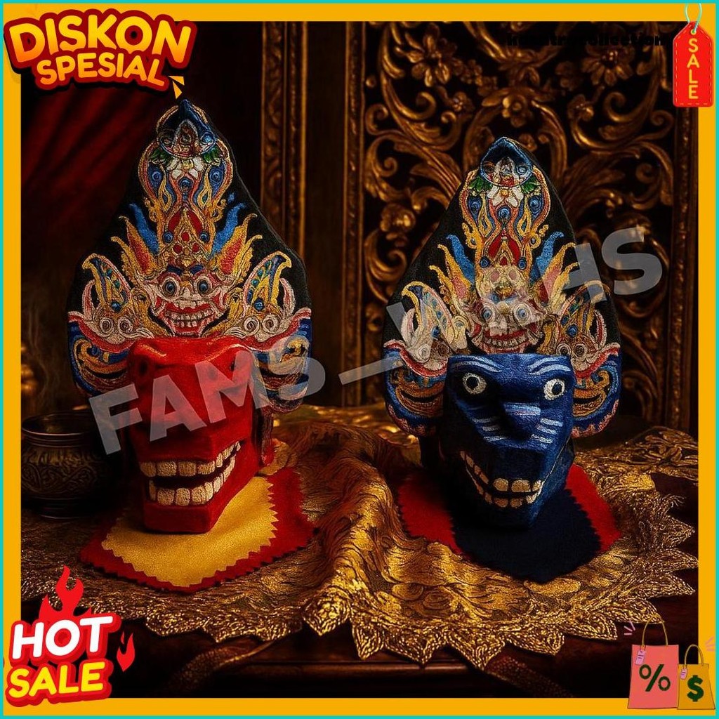 Gantungan Kunci Barongan Bahan Kayu Miniatur Barongan