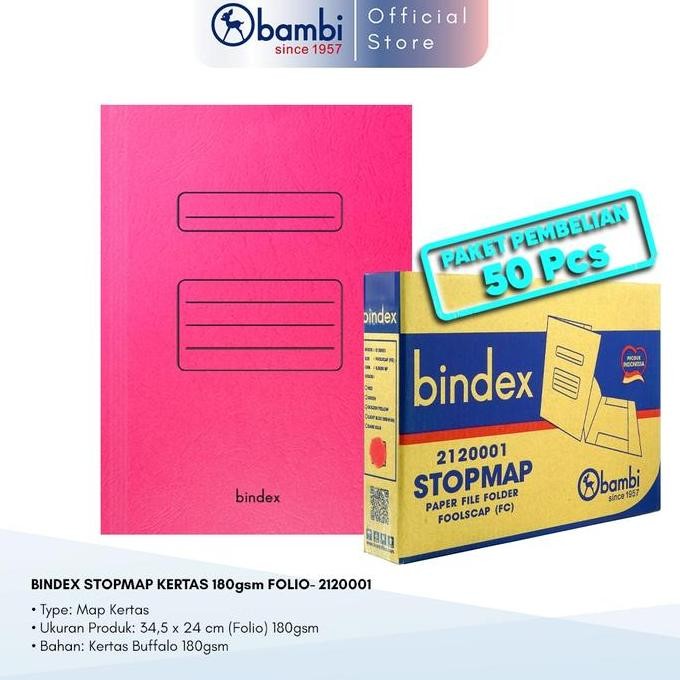 

TERBARU - Bindex Paper Stopmap Folio Tebal 180 Gsm All Color Isi 50 Pcs Original