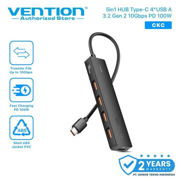 TERMURAH - Vention 5in1 USB Type C 3.2 Gen 2 HUB 10Gbps with PD 100W OTG Laptop Macbook Tablet Andro
