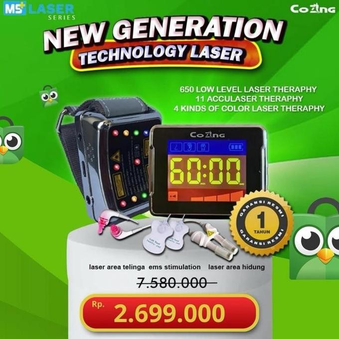 TERLARIS - Jam Laser Cozing New Generasi Promo Bonus Aksesoris Hidung dan Telinga
