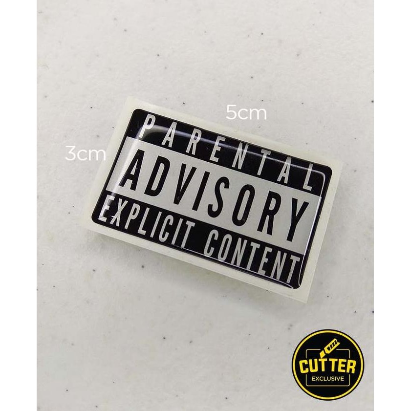 Emblem Sticker Resin Parental Advisory Explicit Content Logo