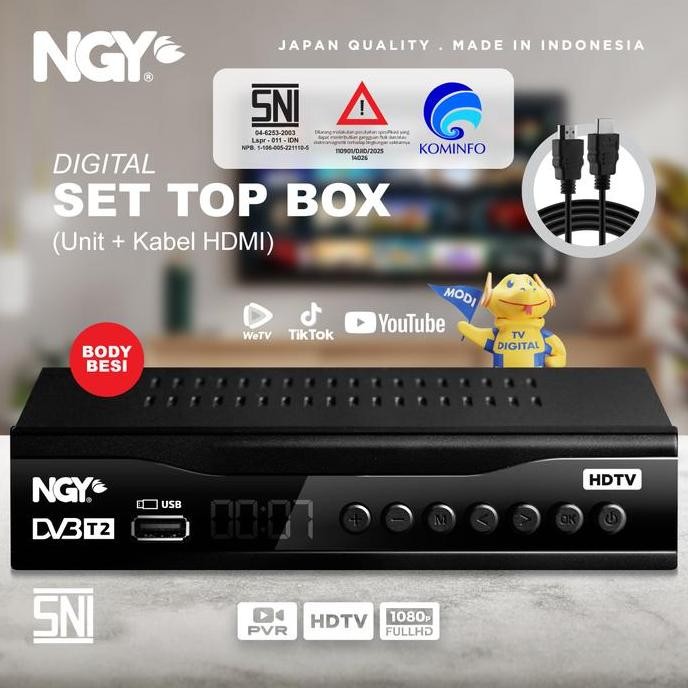 NGY Digital Set Top Box HD / STB Siaran DVB T2 Receiver | NGY-801 NAGOYA