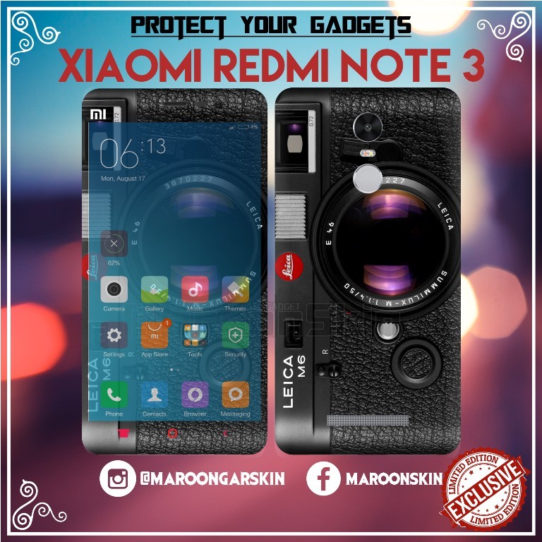 

Stiker Xiaomi Redmi Note 3 Garskin Label Custom Fullbody Presisi Bisa COD