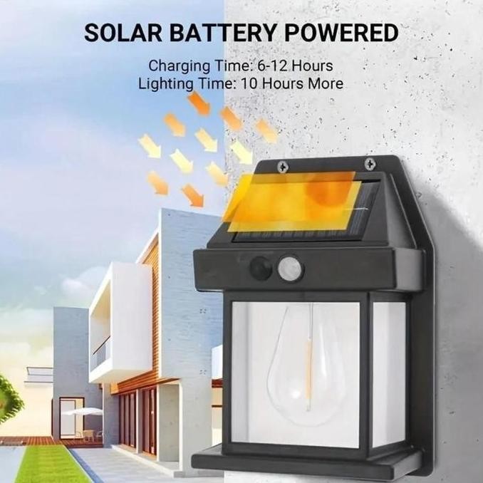 Lampu Hias Dinding LED Outdoor Solar / Lampu Dinding Taman Tenaga Surya Luar Ruangan