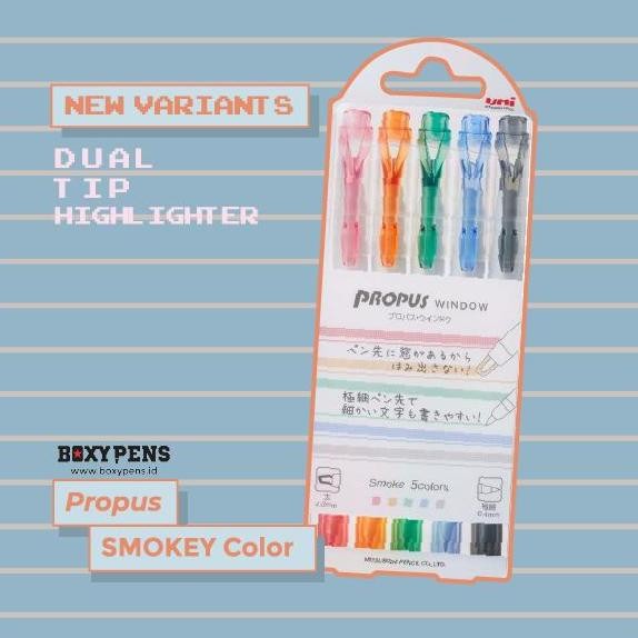 

Uni Propus Window Smoke Color Double-Sided Highlighter Set