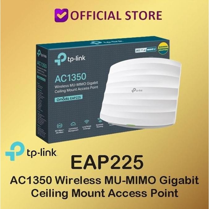TERBARU - Tp-LIink EAP225 AC1350 Wireless Dual Band Gigabit Ceiling Mount EAP225