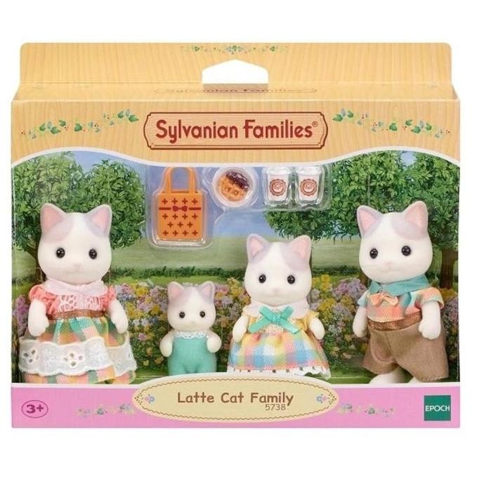 Mainan Boneka Sylvanian Families Latte Cat Kucing Family 4 Figure