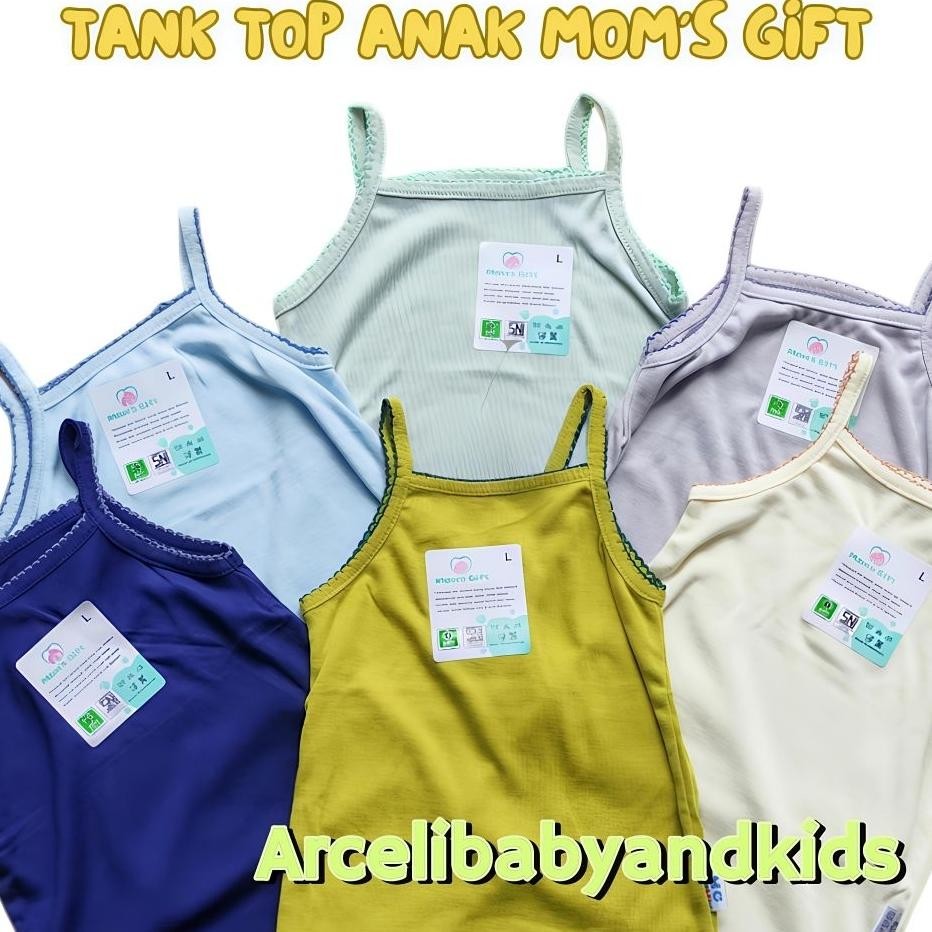 U 6Pcs Tangtop Singlet Bayi Polos Berwarna Merk Moms Gift Size S M L Xl 3L 4L 5L 06 Tahun Tengtop An