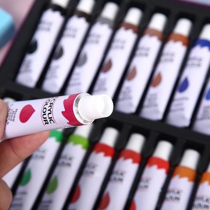 

24 Warna Acrylic Paint Set Darn Good Painting Yarn 24 Pcs Cat Akrilik