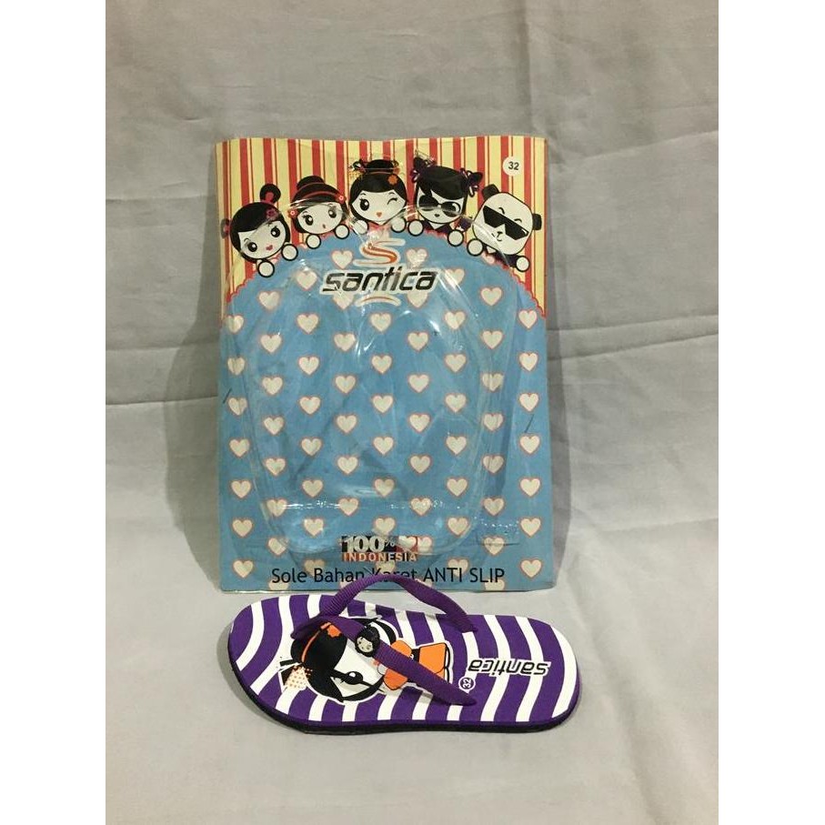 Sandal Jepit Karakter Anak Perempuan Santica Ochi Purple