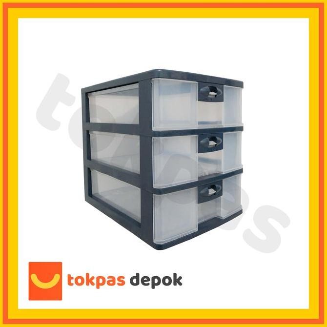 Laci Plastik Pressa Susun 3 Lion Star Pr 33 A 4 Kabinet Container Kertas Office Multicoloured Storag