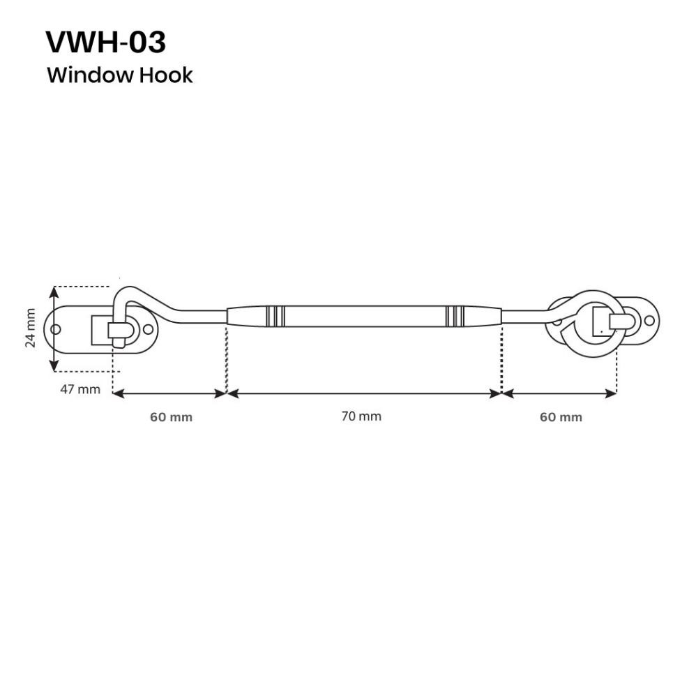 Jpf-1015 Hak Angin Pengait Penahan Jendela Window Hook Bulat Dan Kotak Stainless Viano ( By Nobleza 