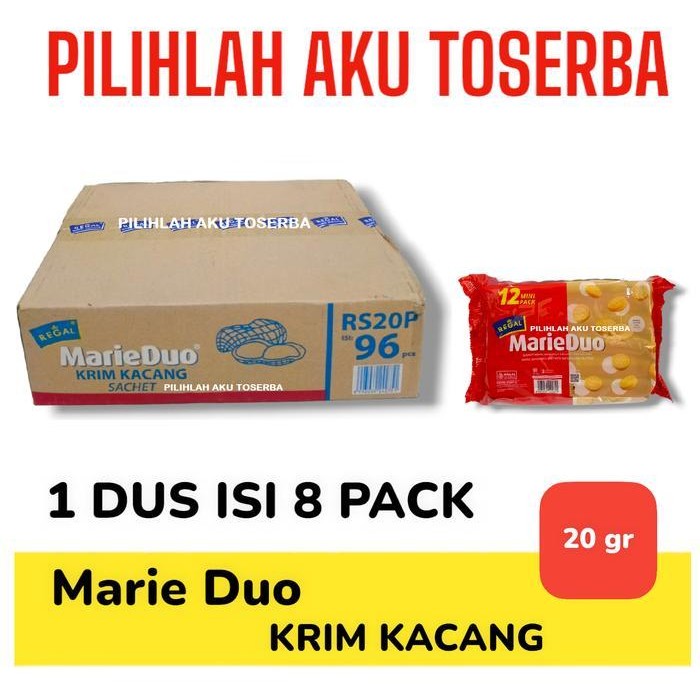 

Biskuit Regal Marie Duo Krim Kacang 20 Gr - ( Harga 1 Dus ) Termurah Best Quality 100% Original