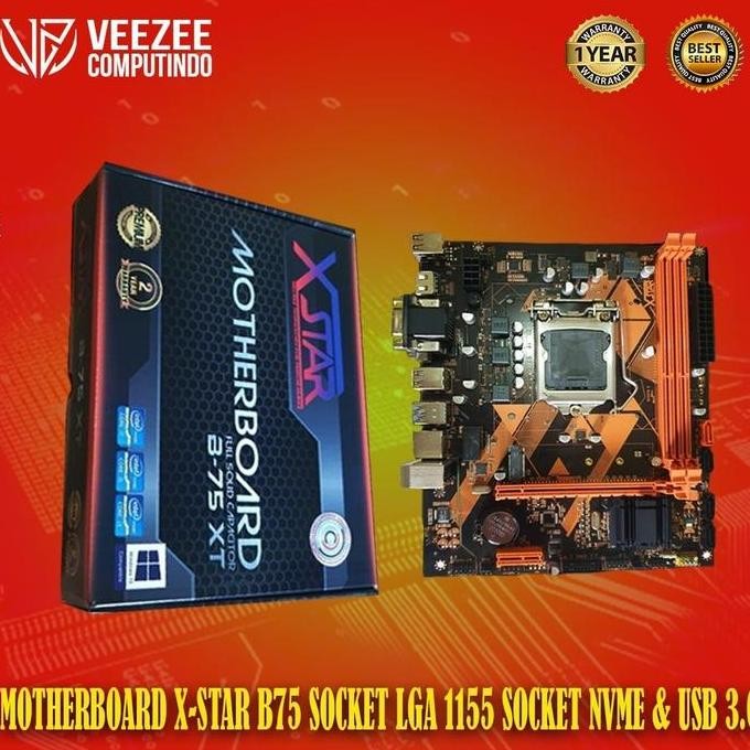 TERBARU - motherboard Mobo mainboard X-Star B75 xstar x star slot NVMe baru garansi murah
