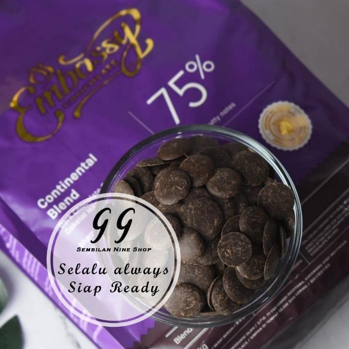 

250 Gram Tulip Continental 75% Dark Chocolate Couverture Embassy Cokelat Coklat Terbaru Best Quality 100% Original