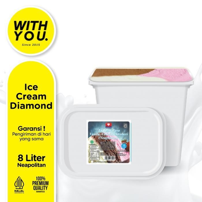 

Es Krim Diamond 8 Liter Neopolitan / Ice Cream Diamond 8 Liter Termurah Best Quality 100% Original