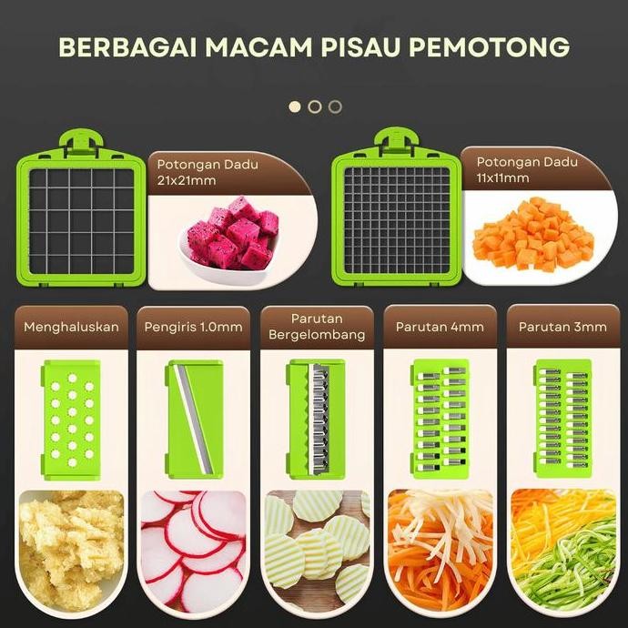 Parutan Sayur 16In1 Pemotong Serbaguna Kitchenware Alat Pemotong Sayur Dan Buah Multifungsi Allshop