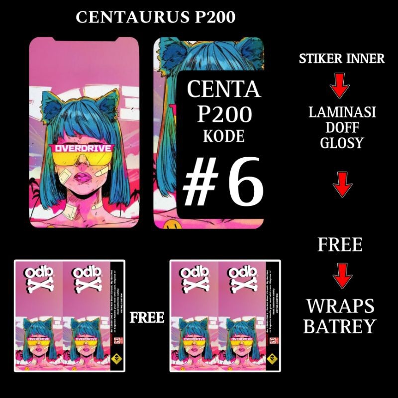 

[COD] Garskin Stiker Stiker Inner Bateray P200 6 Label Custom Presisi Terlaris