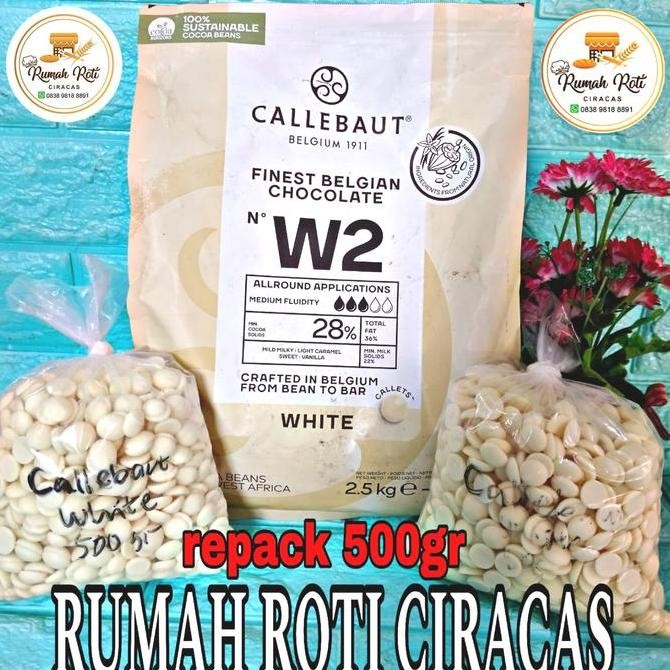 

CALLEBAUT WHITE FINEST BELGIAN CHOCOLATE W2 28% COKELAT PUTIH REPACK 500GR
