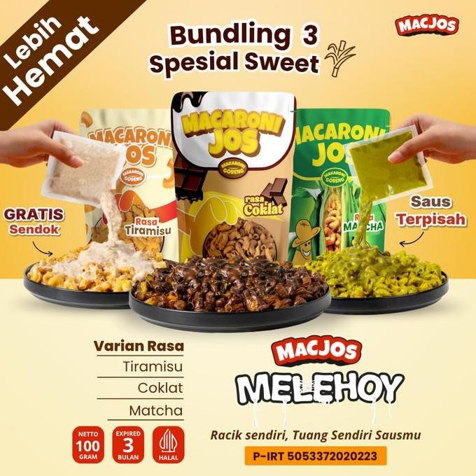 

MACJOS Melehoy Spesial Sweet- Isi 100gr Cemilan Makaroni Murah