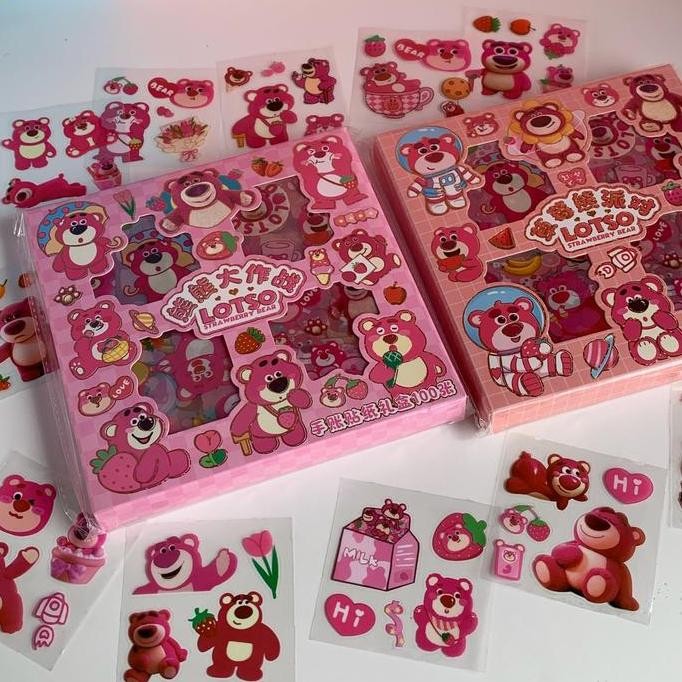 

Promo STICKER LOTTO ISI 100 LEMBAR pcs strawberry bear beruang kawaii stiker COD