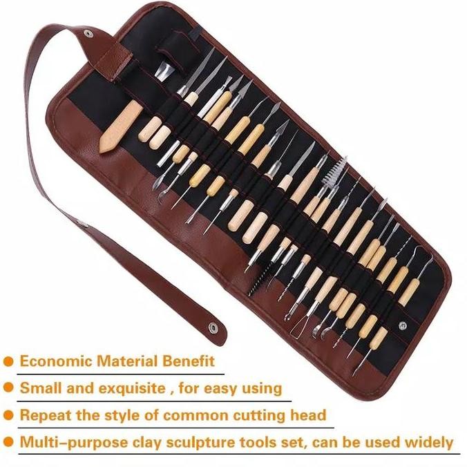 

Promo Alat Ukir Pahat tanah liat 22 pcs craft Sculpting carving clay tools COD