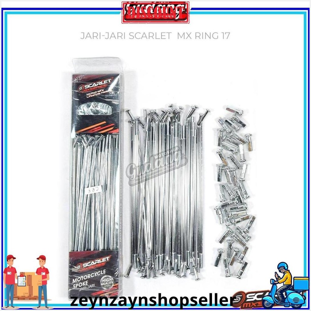 Jari Jari Ruji Set Depan Belakang Scarlet Mx Klx Crf 150 Ring 17/17 16/19 18/21 Original Produk