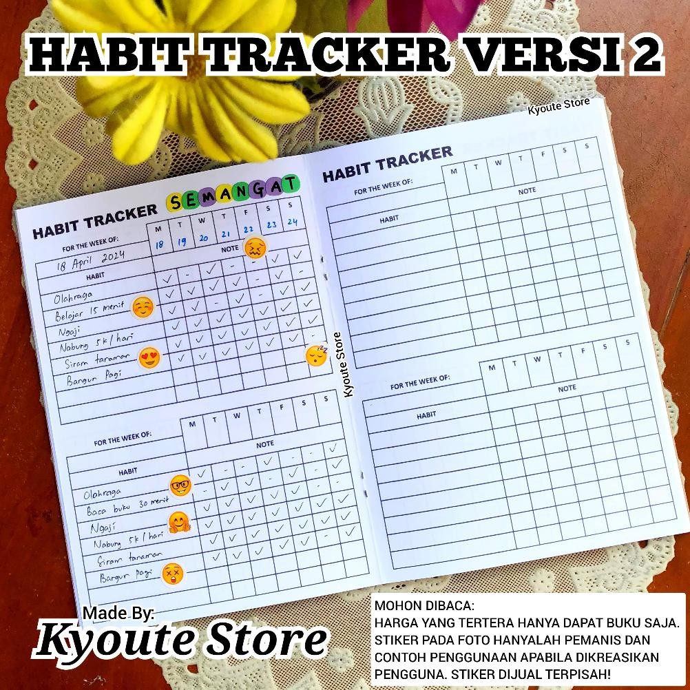 

Diskon Buku Weekly Habit Tracker Versi 2 Simple Planner A5 Kyoute Jejak Kegiatan Dan Kebiasaan Harian Mingguan Bulanan Diskon