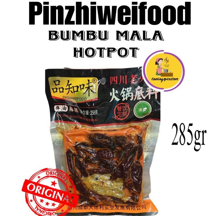 

Pinzhiweifood Bumbu Soup Base Mala Spicy Hotpot 258 Gram Halal Chili Oil Hot Pot Shabu Cabe