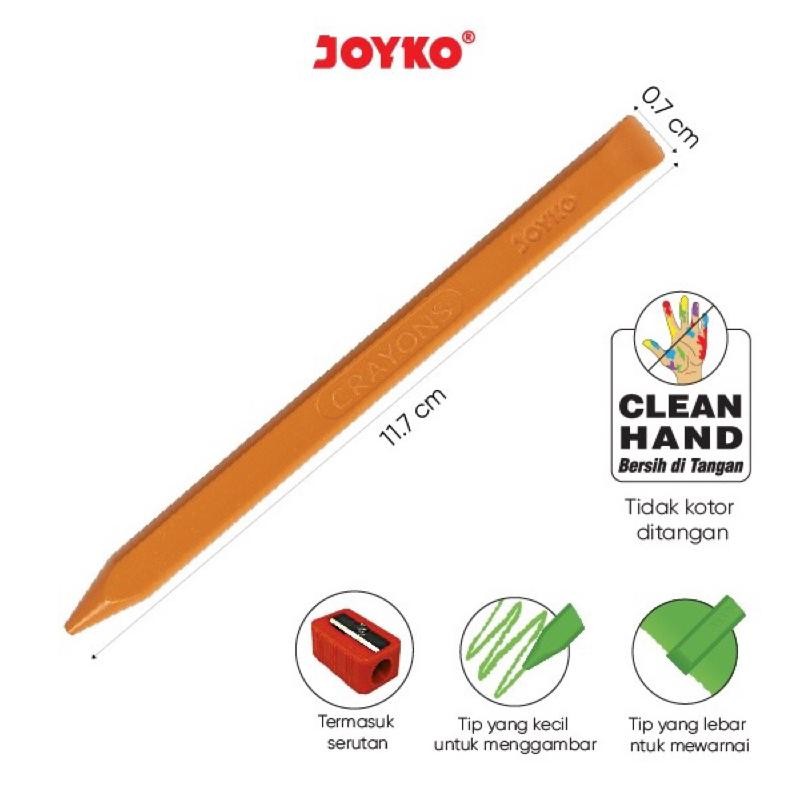

Berkualitas Krayon Bersih Clean Clcr-Ab-12 Crayon Joyko 12 Warna Diskon